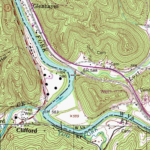 Topographic Map of Lost Creek, WV
