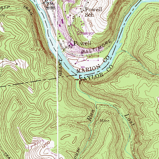 Topographic Map of Lost Run, WV