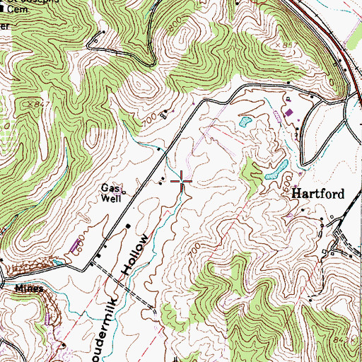 Topographic Map of Loudermilk Hollow, WV