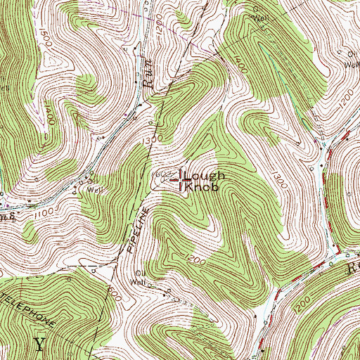 Topographic Map of Lough Knob, WV