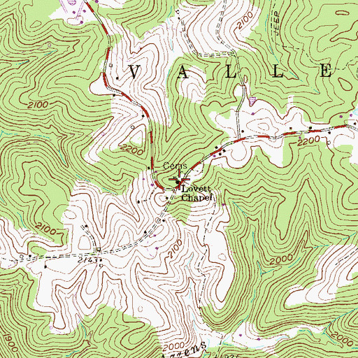 Topographic Map of Lovett Chapel, WV