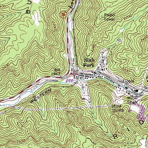 Topographic Map of Low Gap Branch, WV