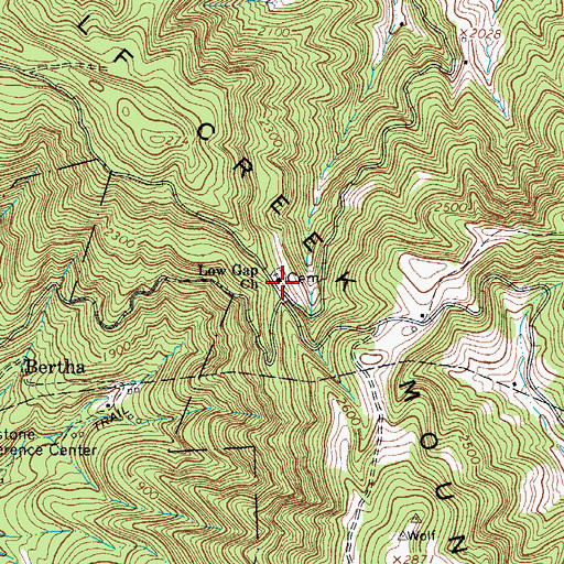 Topographic Map of Low Gap Church, WV
