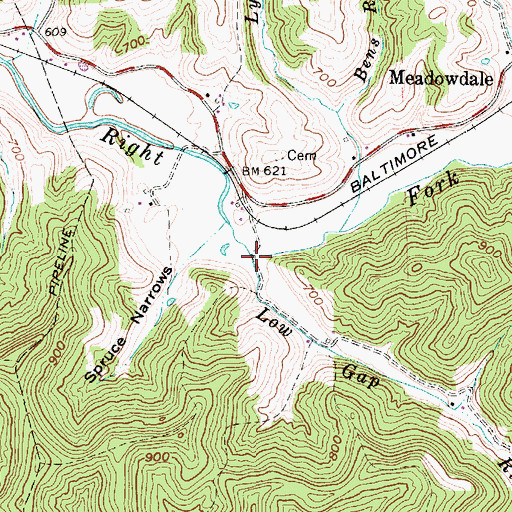 Topographic Map of Low Gap Run, WV