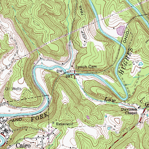 Topographic Map of Low Gap Run, WV