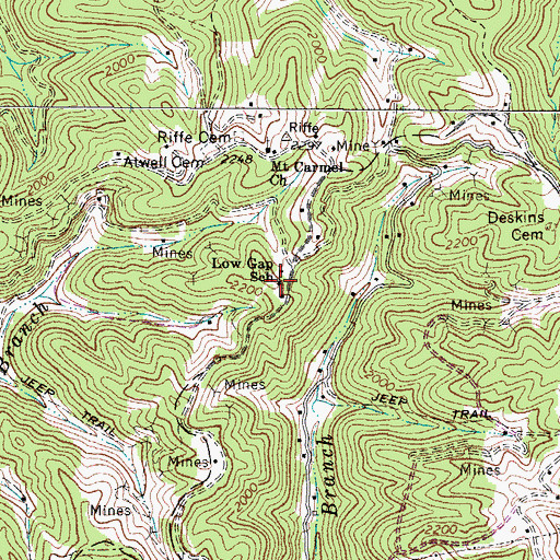 Topographic Map of Low Gap School (historical), WV