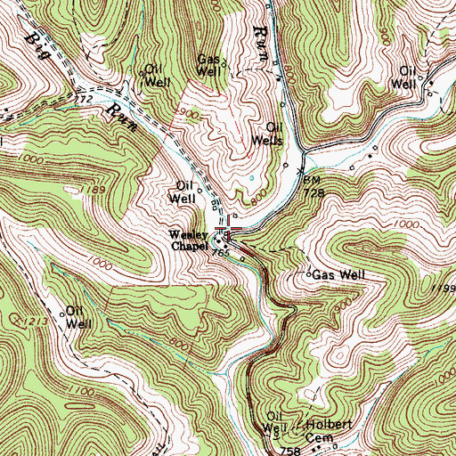 Topographic Map of Lower Big Run, WV