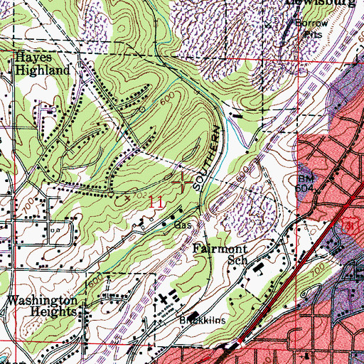 Topographic Map of Morrow Mines, AL