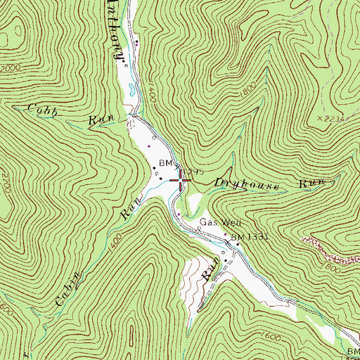 Topographic Map of Lower Cabin Run, WV