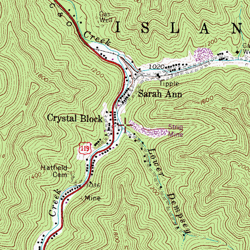 Topographic Map of Lower Dempsey Branch, WV