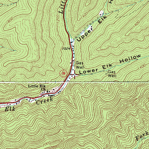 Topographic Map of Lower Elk Hollow, WV