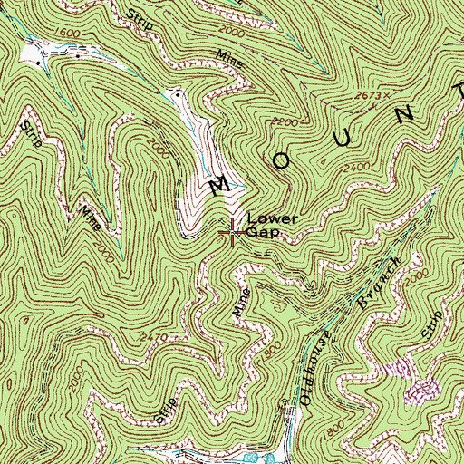 Topographic Map of Lower Gap, WV