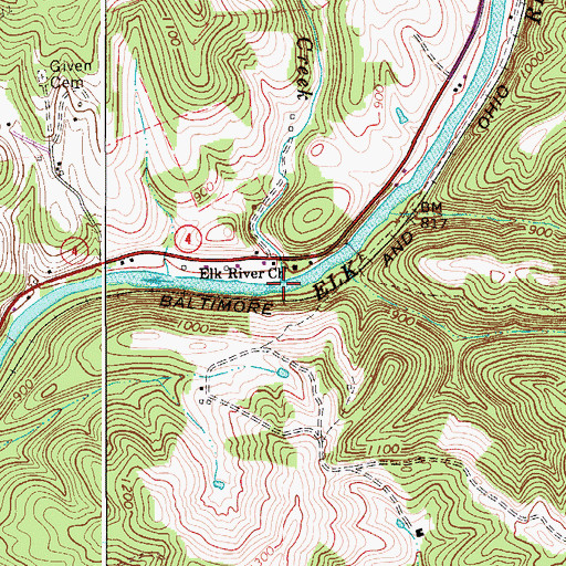 Topographic Map of Lower Mill Creek, WV