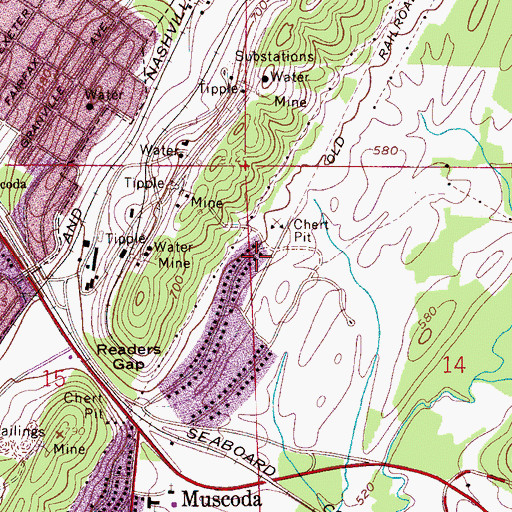 Topographic Map of New Village, AL