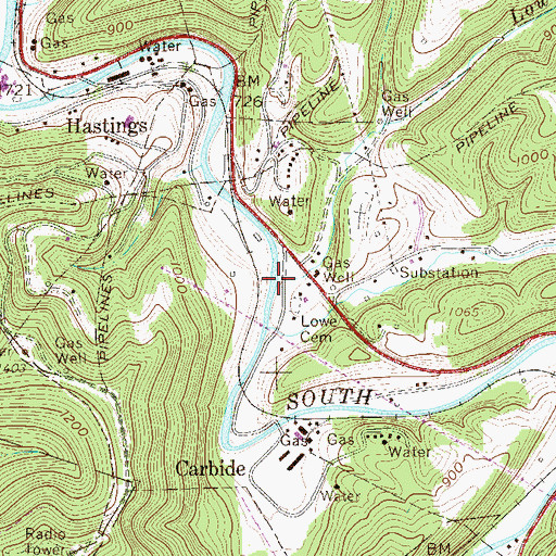 Topographic Map of Lower Run, WV