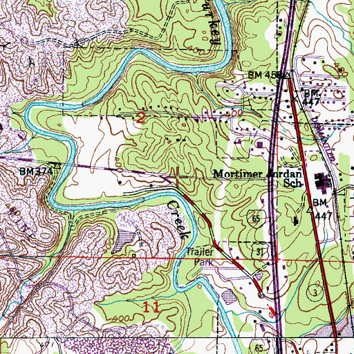 Topographic Map of Posey Mill (historical), AL
