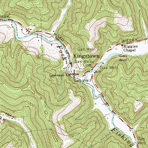 Topographic Map of Lowman Church, WV