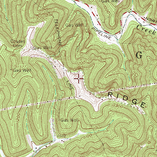 Topographic Map of Lowman Ridge, WV