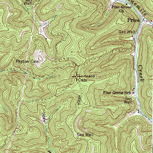 Topographic Map of Lunsard Cemetery, WV