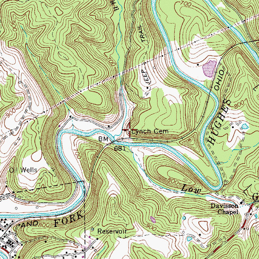 Topographic Map of Lynch Cemetery, WV