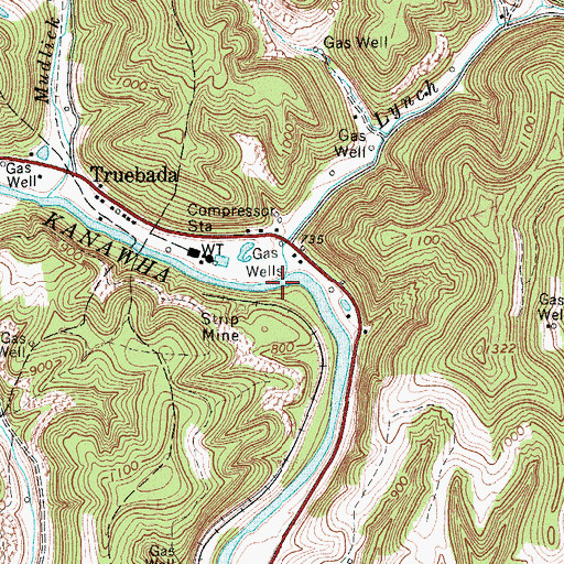 Topographic Map of Lynch Run, WV