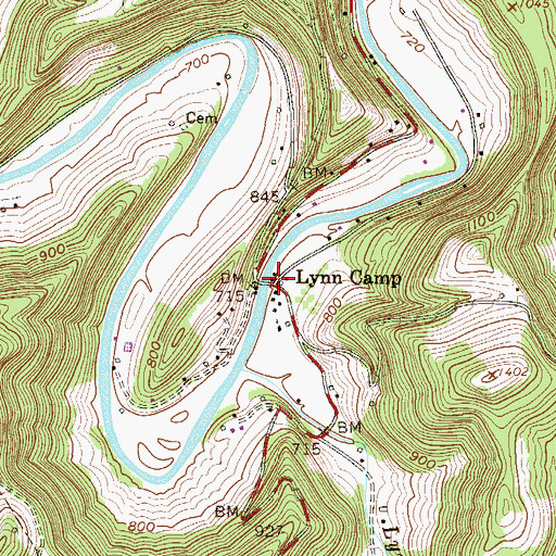 Topographic Map of Lynn Camp, WV