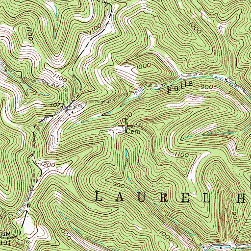 Topographic Map of Lynn Cemetery, WV
