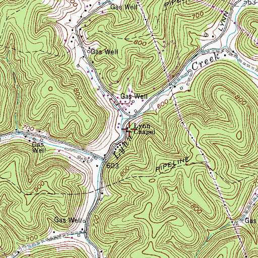 Topographic Map of Lynn Chapel, WV