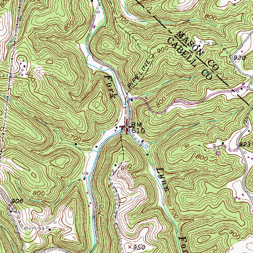 Topographic Map of Lynn Fork, WV