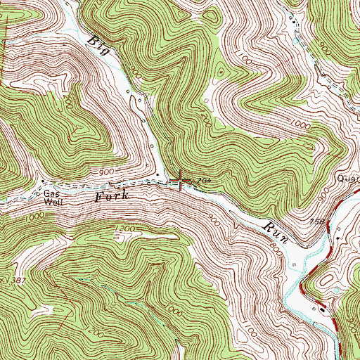 Topographic Map of Lynn Fork, WV