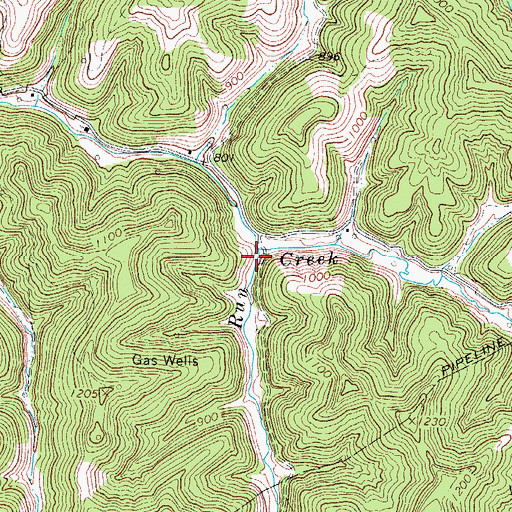 Topographic Map of Lynncamp Run, WV