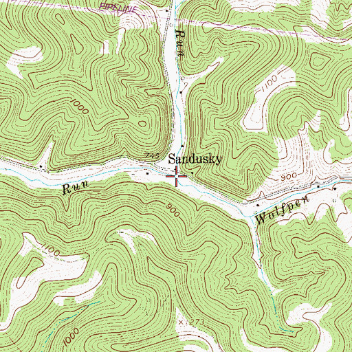 Topographic Map of Lynncamp Run, WV