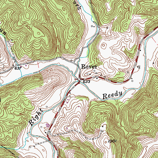 Topographic Map of Lynncamp Run, WV