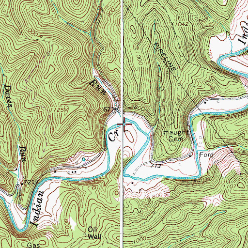 Topographic Map of Maberry Run, WV
