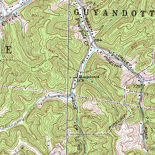 Topographic Map of Macedonia Church, WV