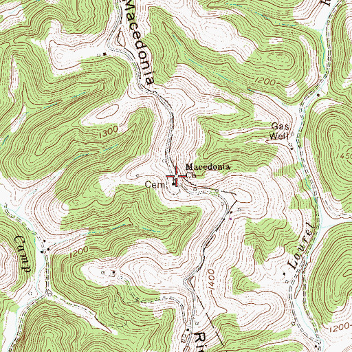 Topographic Map of Macedonia Church, WV