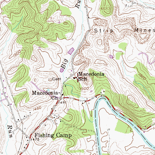 Topographic Map of Macedonia School (historical), WV