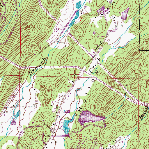 Topographic Map of Oak Mountain Baptist Church, AL
