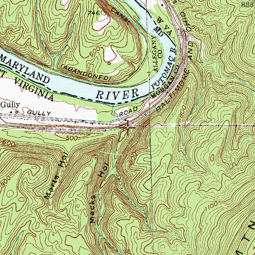 Topographic Map of Macks Hollow, WV