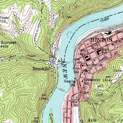 Topographic Map of Madam Creek, WV