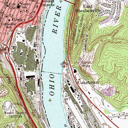 Topographic Map of Mahan Run, WV