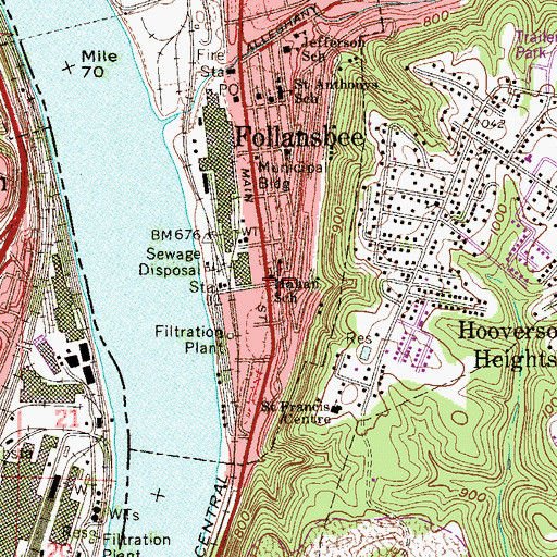 Topographic Map of Mahan School (historical), WV