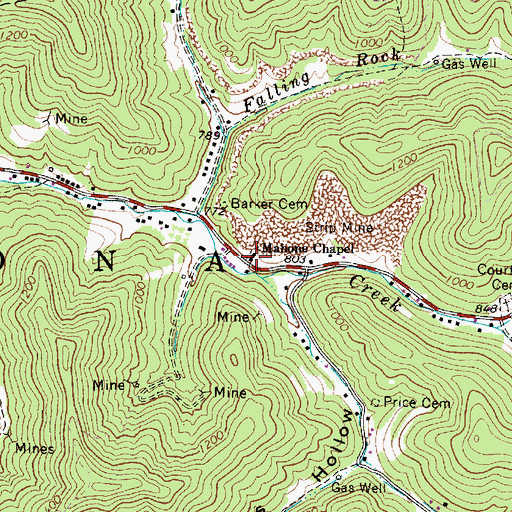 Topographic Map of Mahone Chapel, WV
