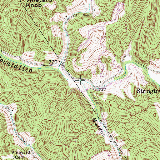 Topographic Map of Maldon Run, WV