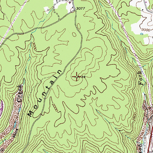 Topographic Map of Mann Mountain, WV