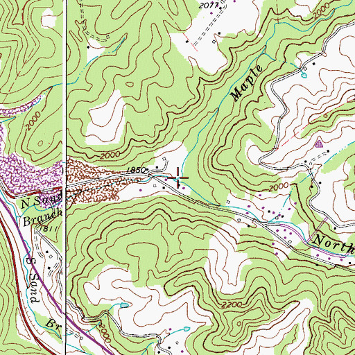 Topographic Map of Maple Fork, WV