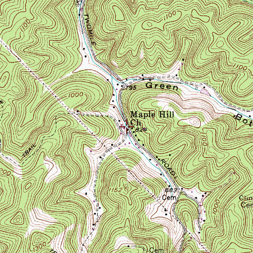 Topographic Map of Maple Hill Church, WV