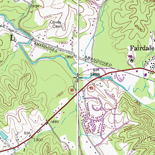 Topographic Map of Maple Meadow Creek, WV