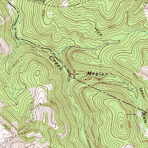 Topographic Map of Maple Run, WV