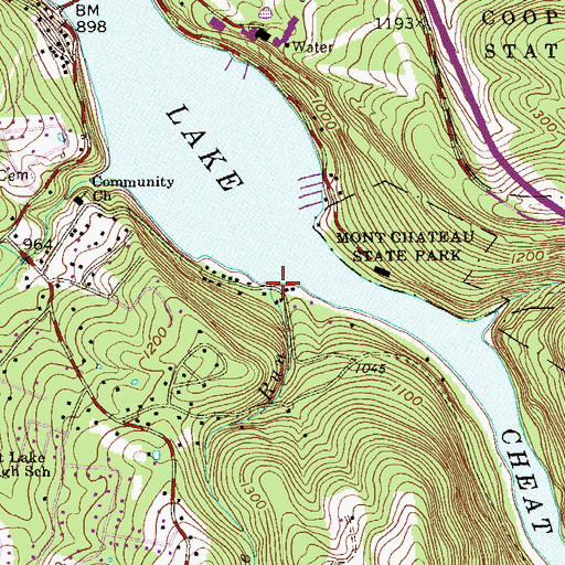 Topographic Map of Maple Run, WV